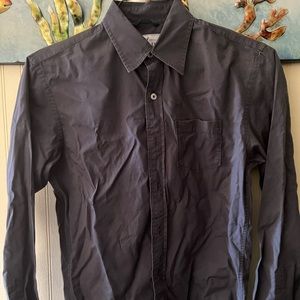 Men’s grey button up shirt American eagle